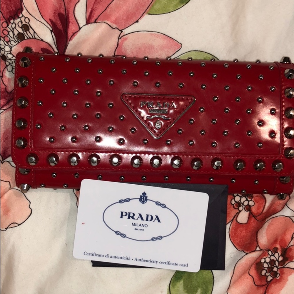 Prada studded wallet